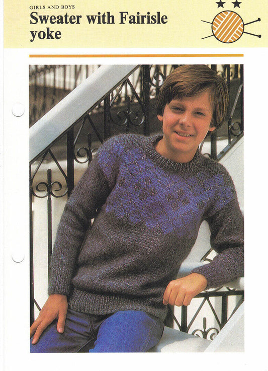 Vintage Hamlyn Knitting Patterns for Children - Scandi Aran Fairisle