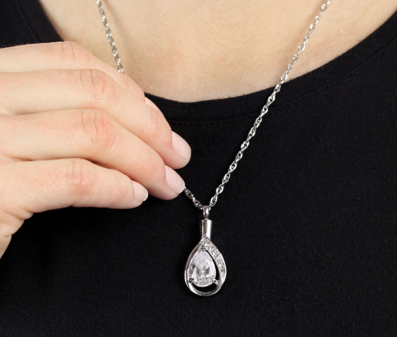 Tear Drop Sympathy Memorial Necklace
