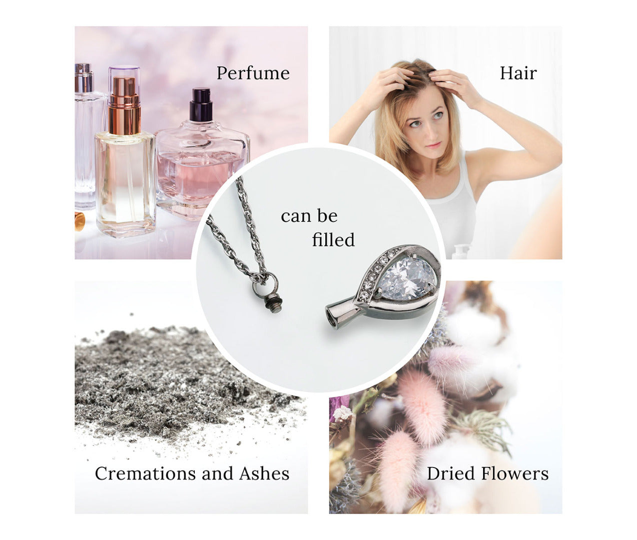 Tear Drop Sympathy Memorial Necklace