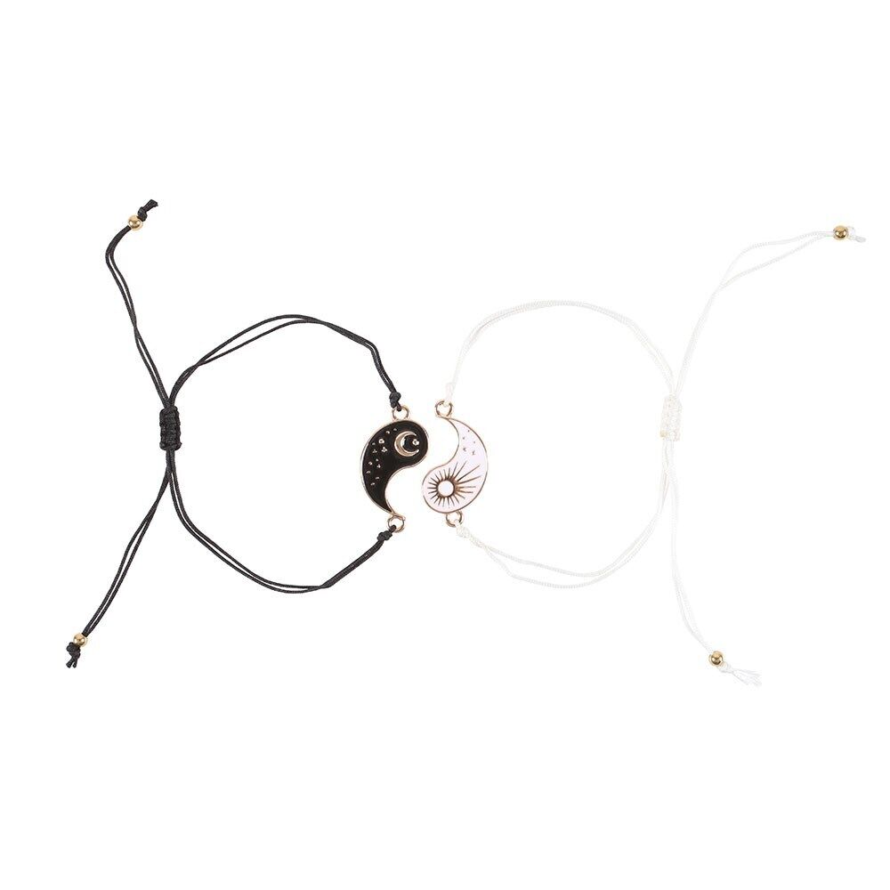Pair of Yin Yang Best Friend Charm Bracelets
