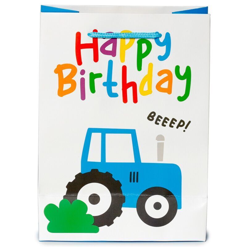 Happy Birthday Little Tractors Gift Bag - Medium