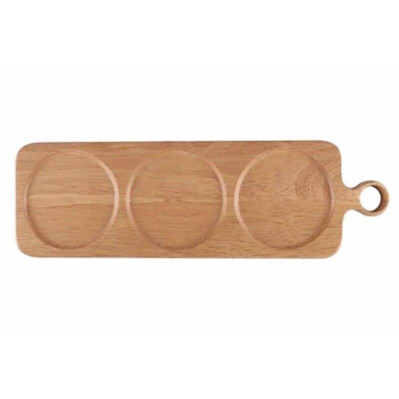 Rubberwood Dip Serving Board Platter For Ramekins