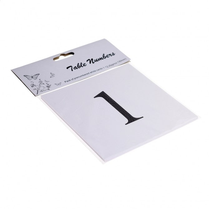 Table Number Cards ~ 1-12