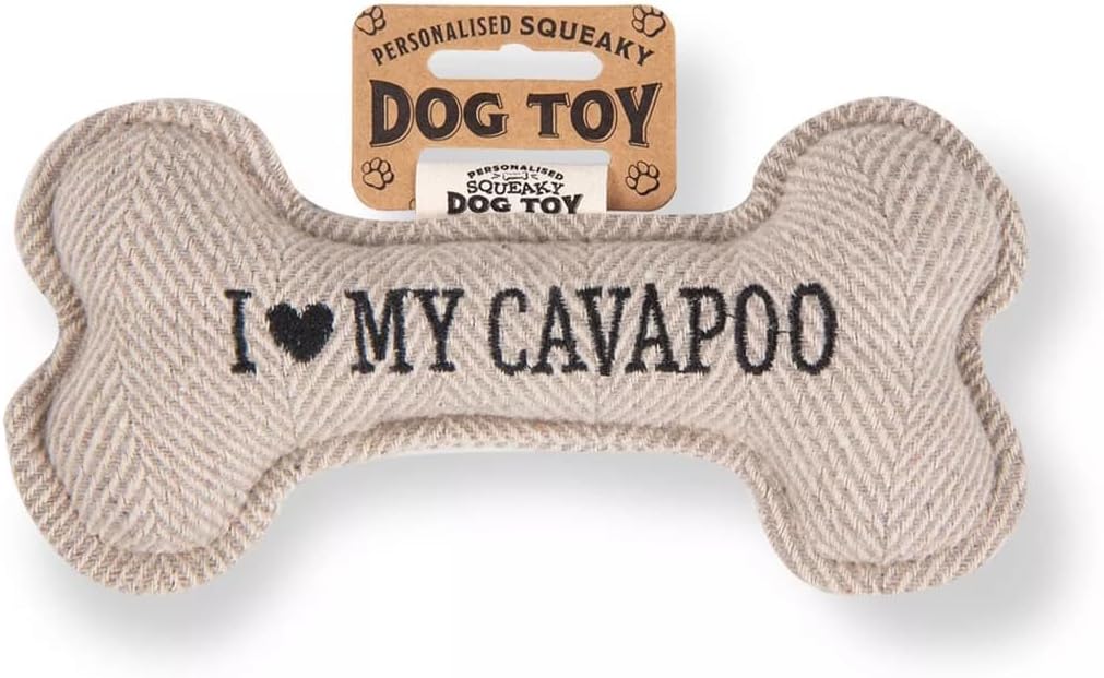 Personalised Squeaky Dog Bone Fetch Toy - I ♥ My Dog / Best Dog Ever / Breeds