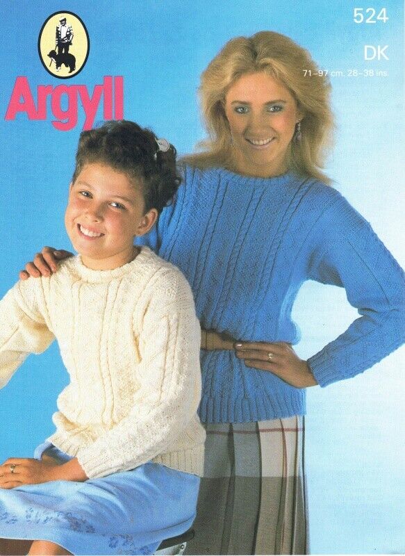 Vintage Argyll Knitting Pattern 524 - Cable & Zig-Zag Sweater