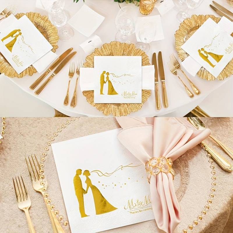 Mr & Mrs Napkins, Happy Couple, Pk 20