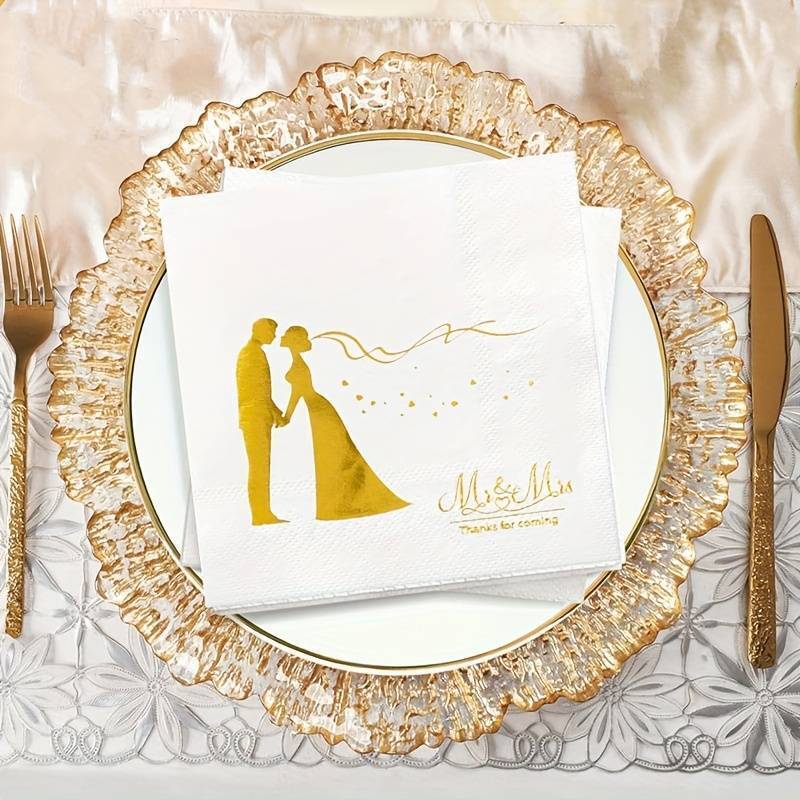 Mr & Mrs Napkins, Happy Couple, Pk 20