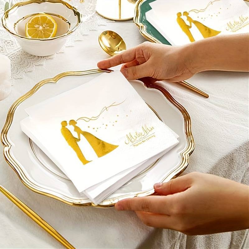 Mr & Mrs Napkins, Happy Couple, Pk 20