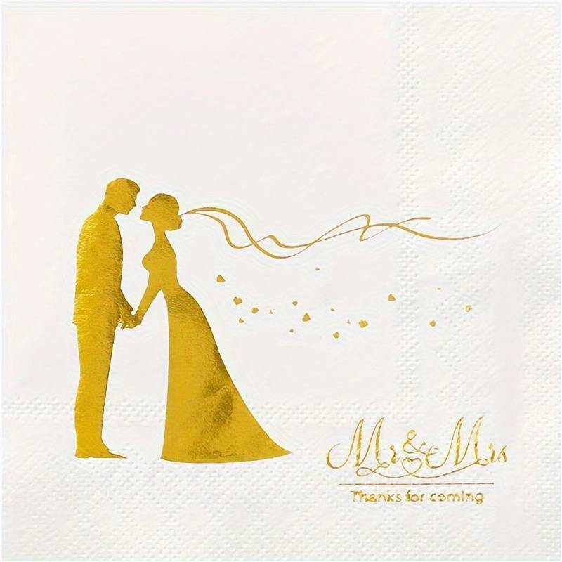 Mr & Mrs Napkins, Happy Couple, Pk 20