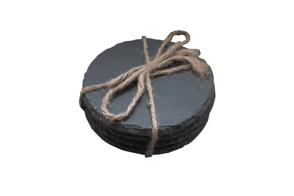 Slate Coaster Set of 4 Round, 10cm
