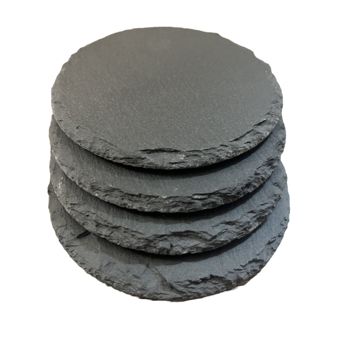 Slate Coaster Set of 4 Round, 10cm