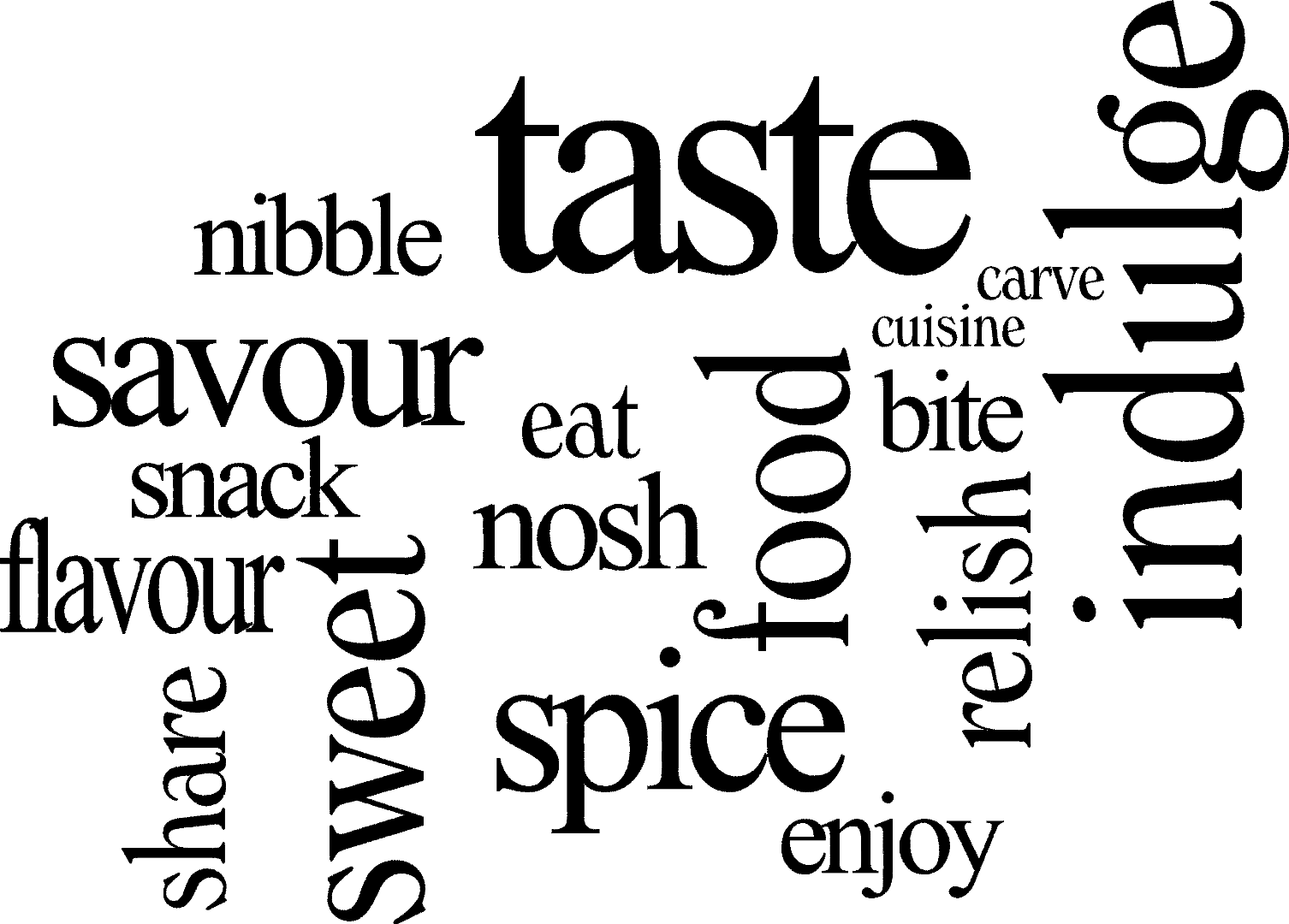 Foodie Word Cloud Slate Serving Platter - 35 x 25cm