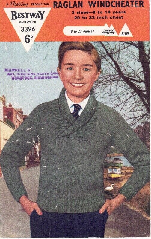 Vintage Bestway Knitting Pattern 3396 - Children's Raglan Windcheater