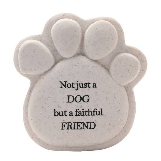 Thoughts of You Pawprint Memorial Stone - Dog & Friend