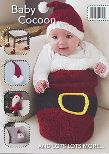 King Cole Christmas Knits Book 7 - Wreath Chair Covers Cushion Tableware Baby Cocoon & More