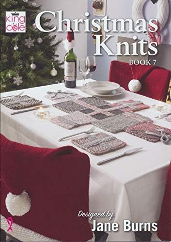 King Cole Christmas Knits Book 7 - Wreath Chair Covers Cushion Tableware Baby Cocoon & More