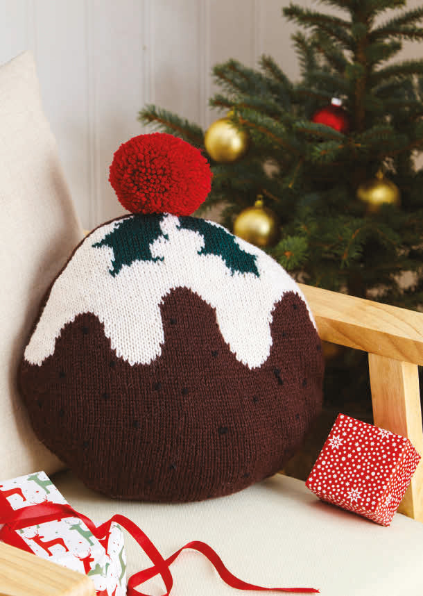 King Cole Christmas Knits Book 4 - Baubles Tea Cosy Cushion Stocking Garland & Shelf Sitters