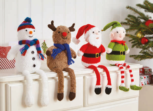 King Cole Christmas Knits Book 4 - Baubles Tea Cosy Cushion Stocking Garland & Shelf Sitters