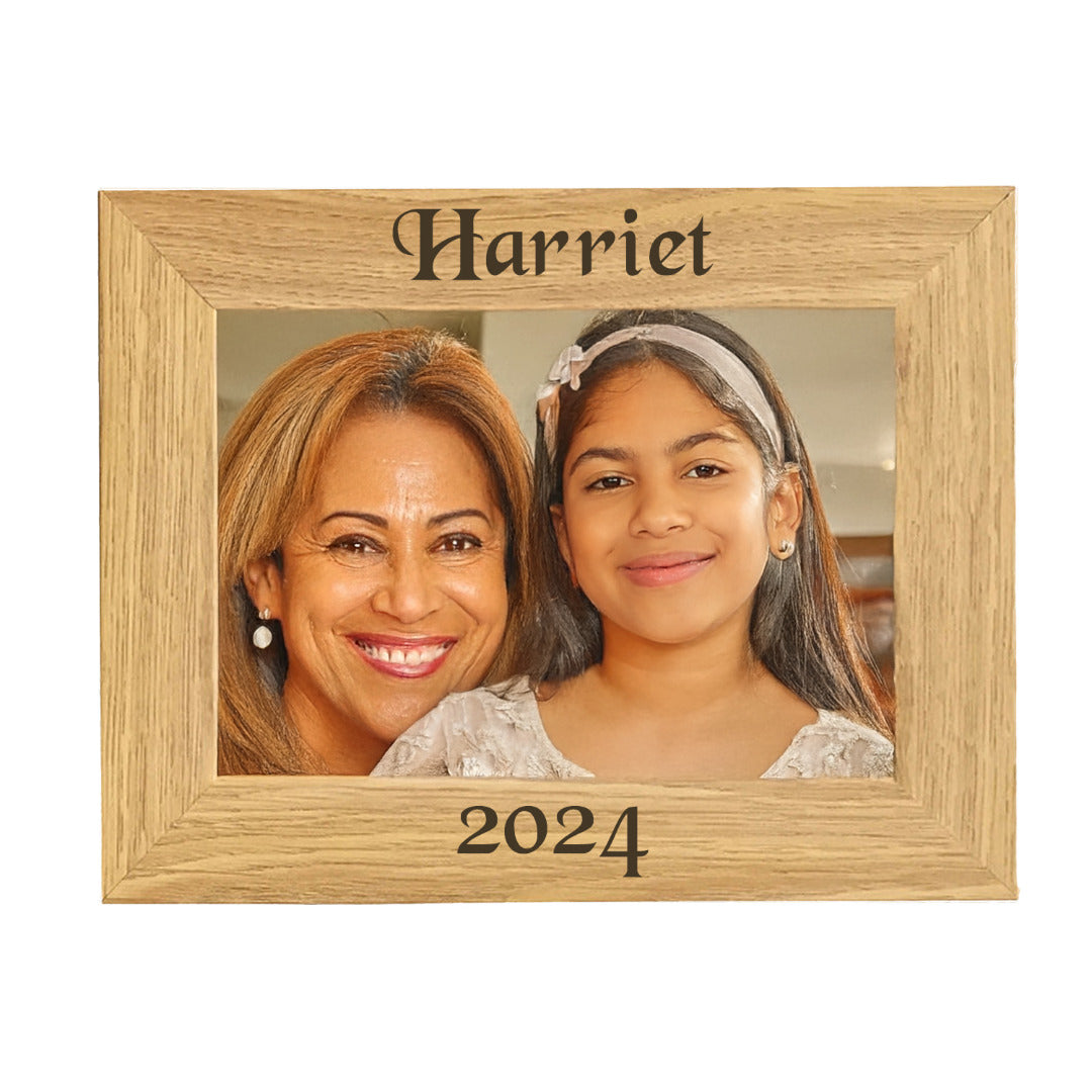 Personalised Oak Veneer Photo Frame - Choice of Sizes