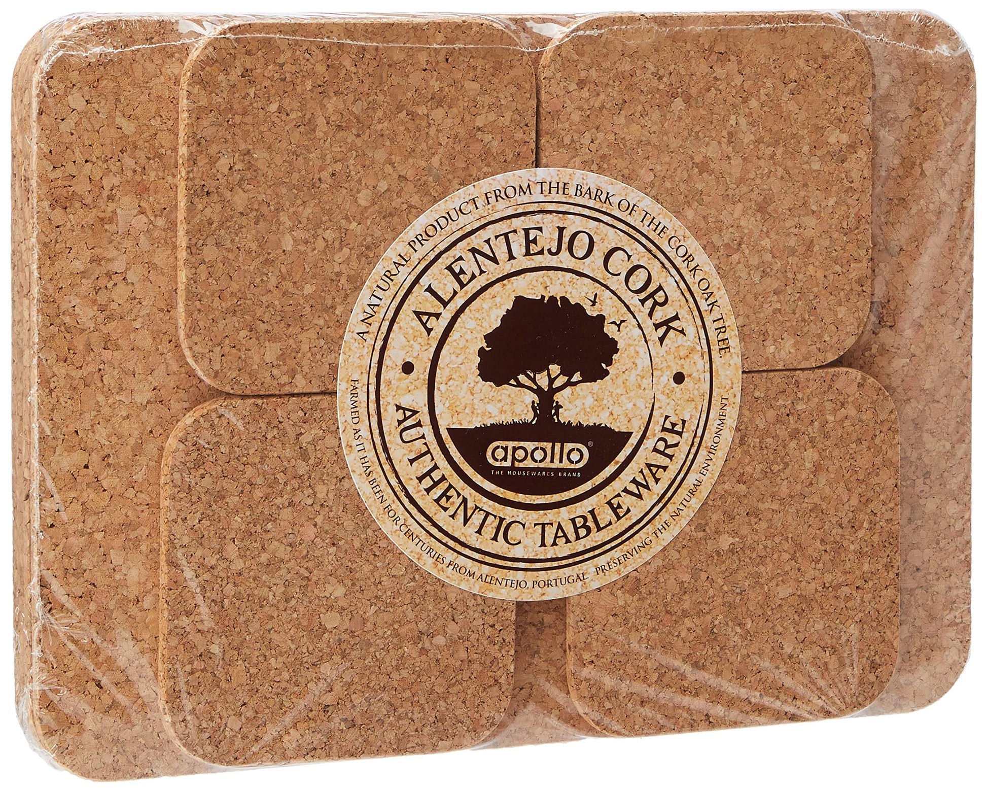 Square Cork Placemat and Coaster Set - for 4 people