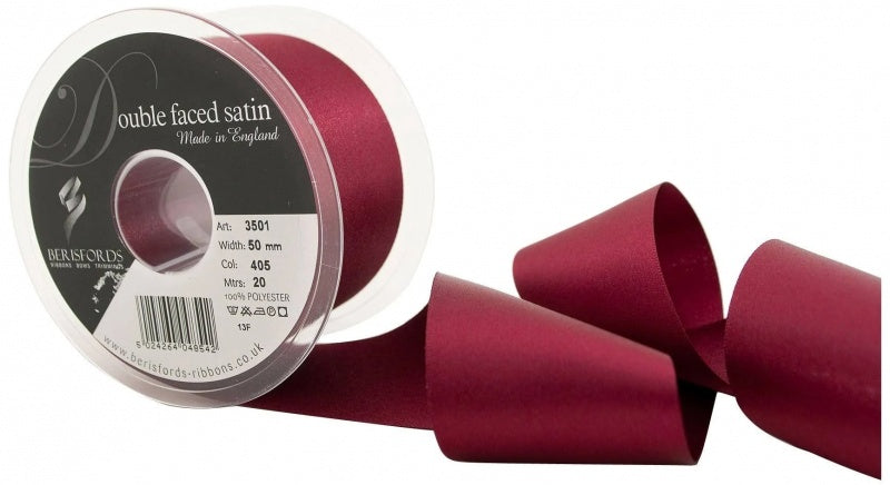 Double Faced Satin Ribbon - Various Widths & Colours - Priced per metre