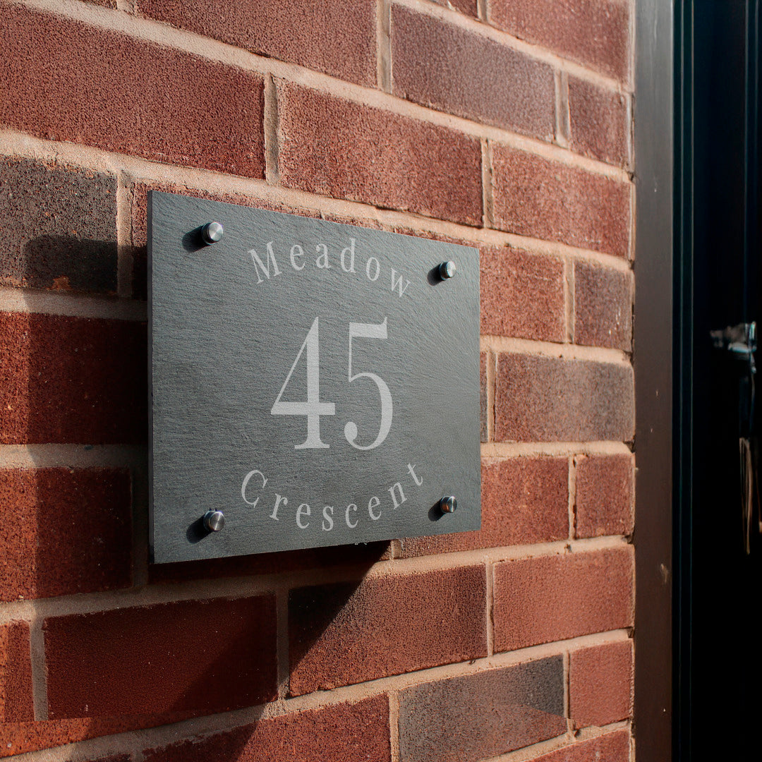 Personalised Rectangular Slate House Sign