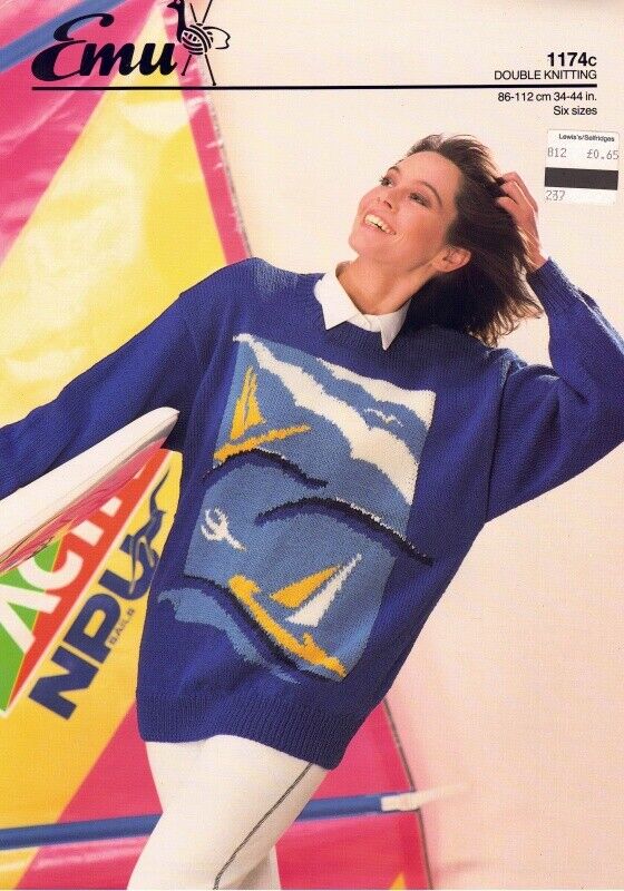 Vintage Emu Knitting Pattern 1174C- Ladies Sweater
