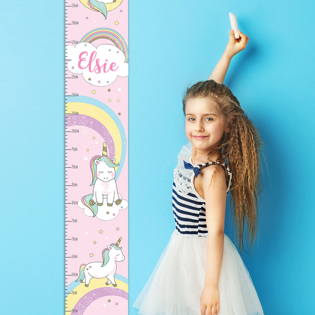 Personalised Baby Unicorn Childrens Height Chart