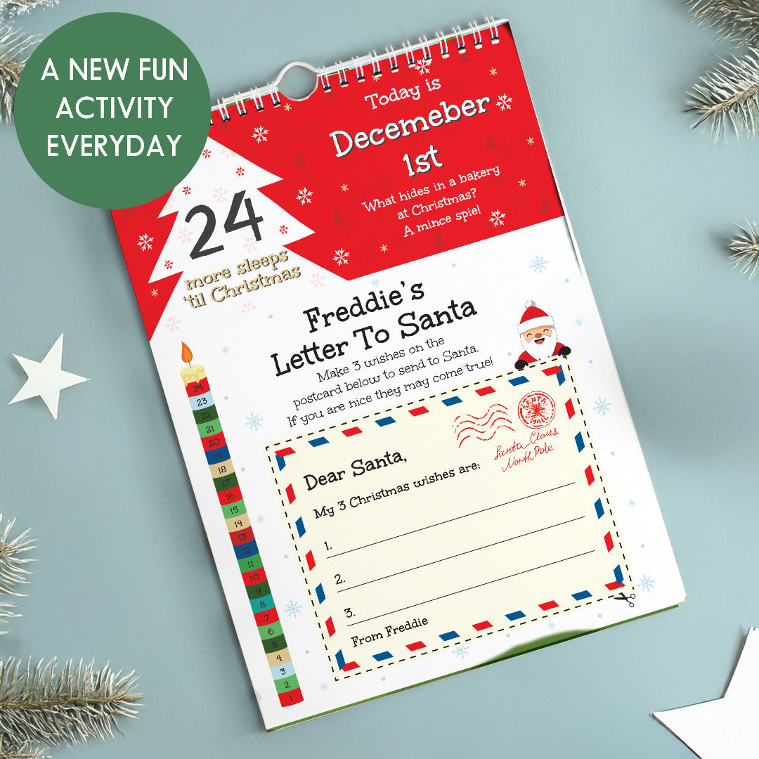 Personalised 24 Sleeps Christmas Activity Advent Calendar