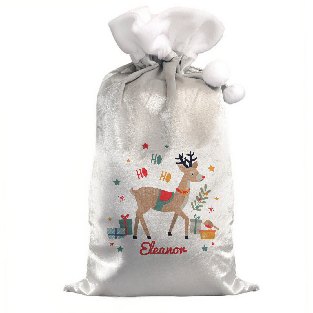 Personalised Reindeer Christmas Santa Sack