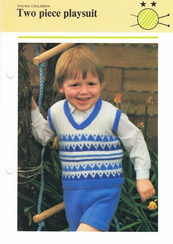 Vintage Hamlyn Knitting Pattern: Two Piece Playsuit