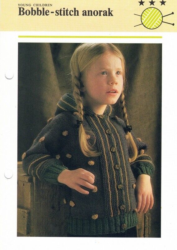 Vintage Hamlyn Knitting Pattern: Bobble-Stitch Anorak