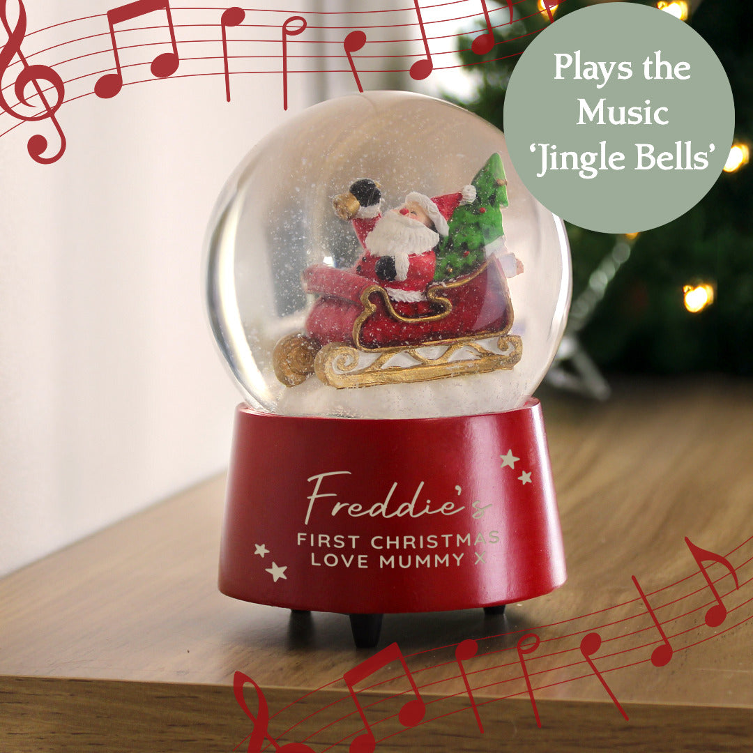 Personalised Musical Santa Globe ~ Name