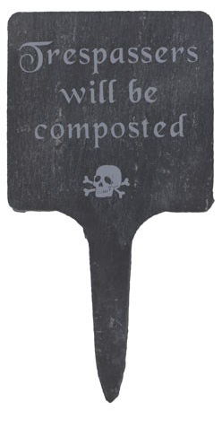 Amusing Slate Gothic Garden Signs