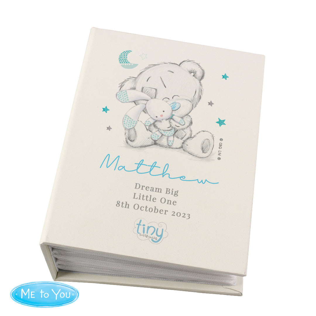 Personalised Tiny Tatty Teddy 6x4 Photo Album with Sleeves ~ Blue