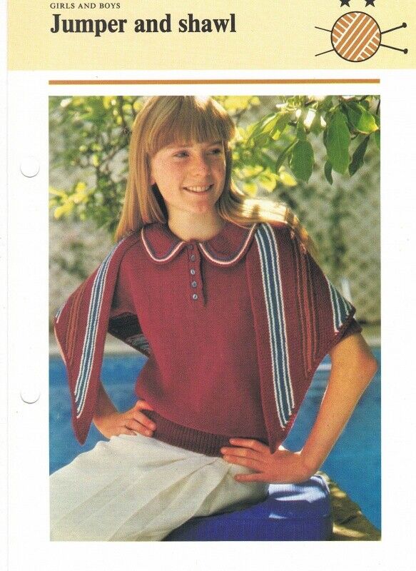 Vintage Hamlyn Knitting Pattern: Jumper & Shawl