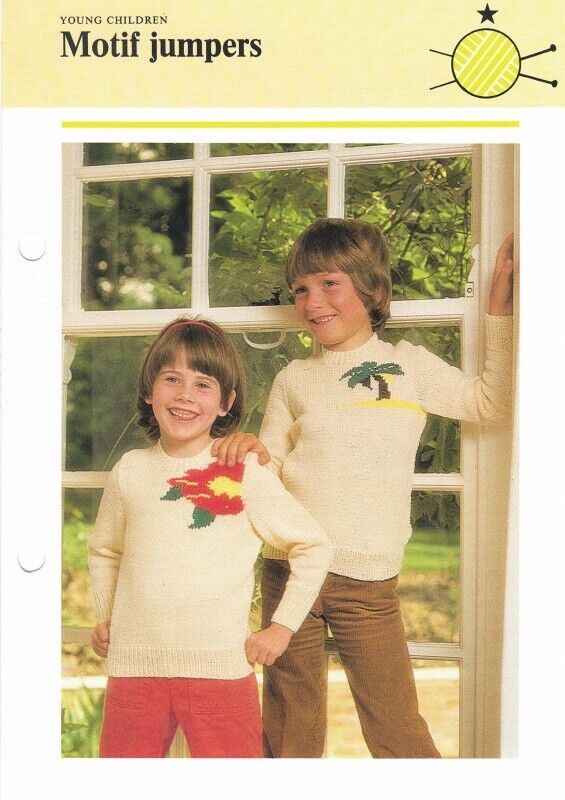Vintage Hamlyn Knitting Pattern: Motif Jumpers