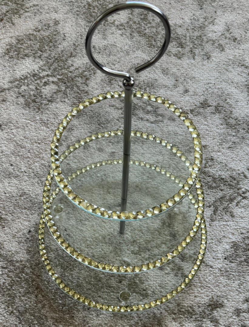 Decorative Glass 3-Tier Cake Stand