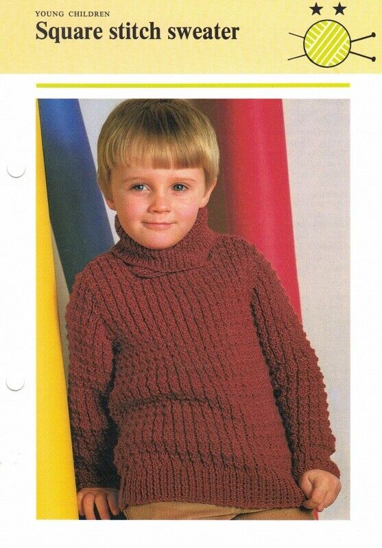 Vintage Hamlyn Knitting Pattern: Square Stitch Sweater