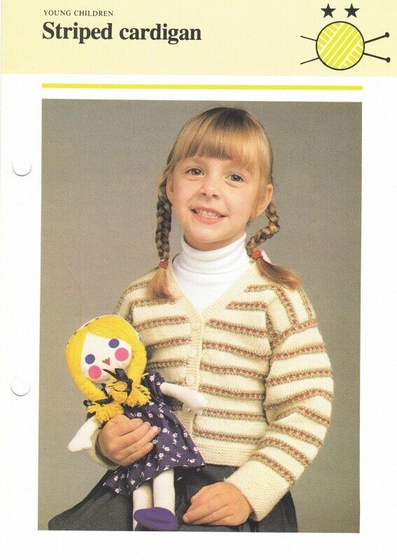Vintage Hamlyn Knitting Pattern: Striped Cardigan