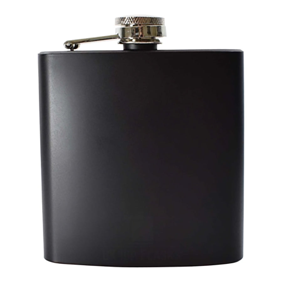 Matt Black Stainless Steel 6oz Hip Flask