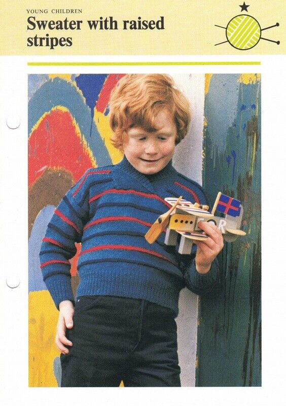 Vintage Hamlyn Knitting Pattern: Sweater With Raised Stripes