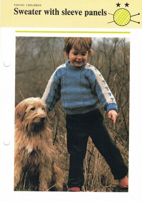 Vintage Hamlyn Knitting Pattern: Sweater With Sleeve Panels