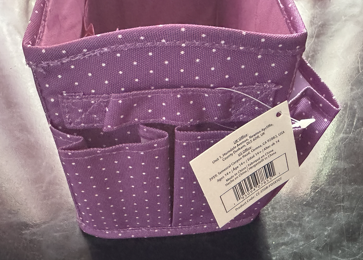 Crafters Companion Purple Polka Dot Desk Storage