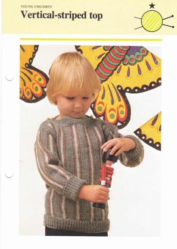 Vintage Hamlyn Knitting Pattern: Vertical Striped Top