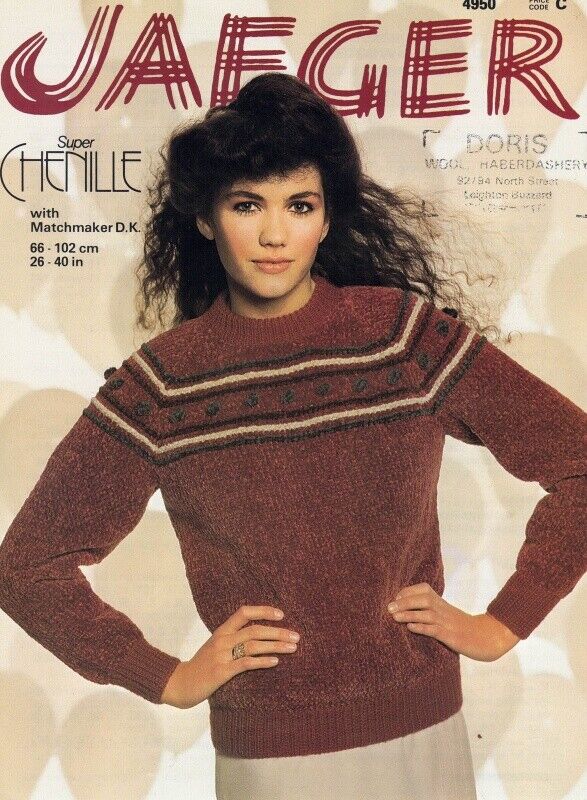 Vintage Jaeger Knitting Pattern No. 4950 - Round Neck Sweater