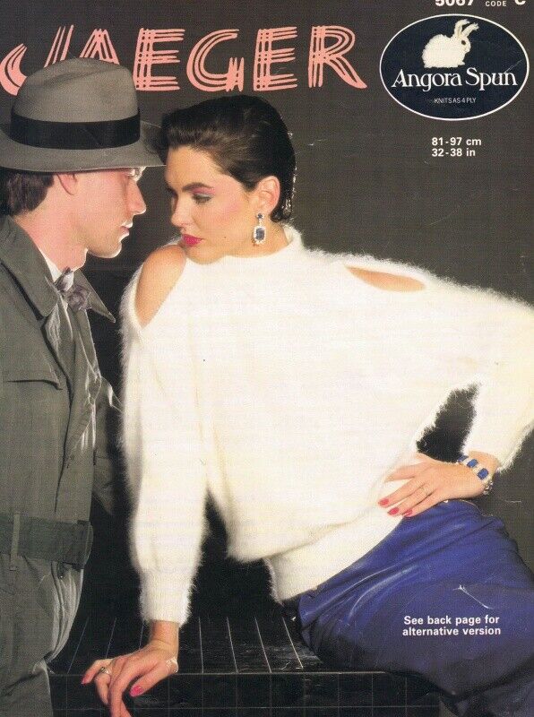 Vintage Jaeger Knitting Pattern No. 5067 - Cut-Out Sweaters