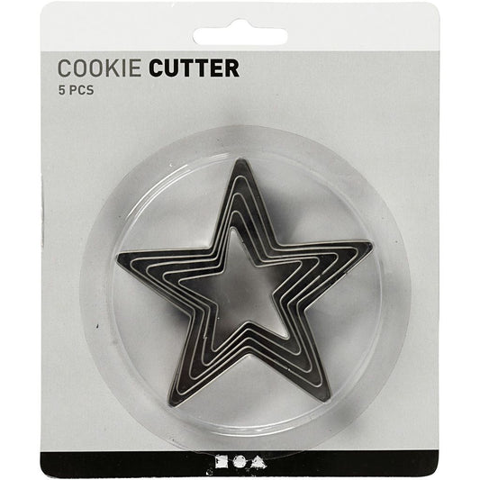 Stainless Steel Cookie Cutters - Stars - Pack of 5