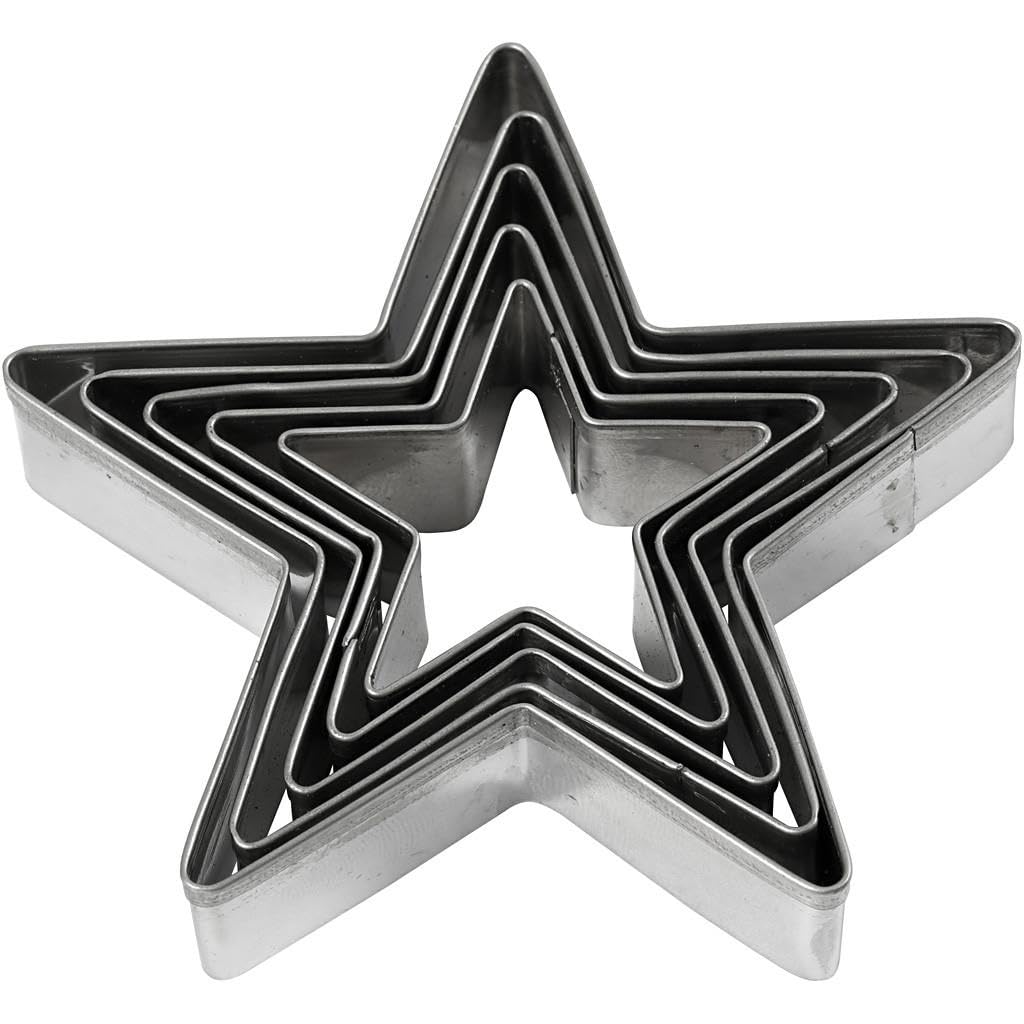 Stainless Steel Cookie Cutters - Stars - Pack of 5