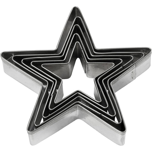 Stainless Steel Cookie Cutters - Stars - Pack of 5
